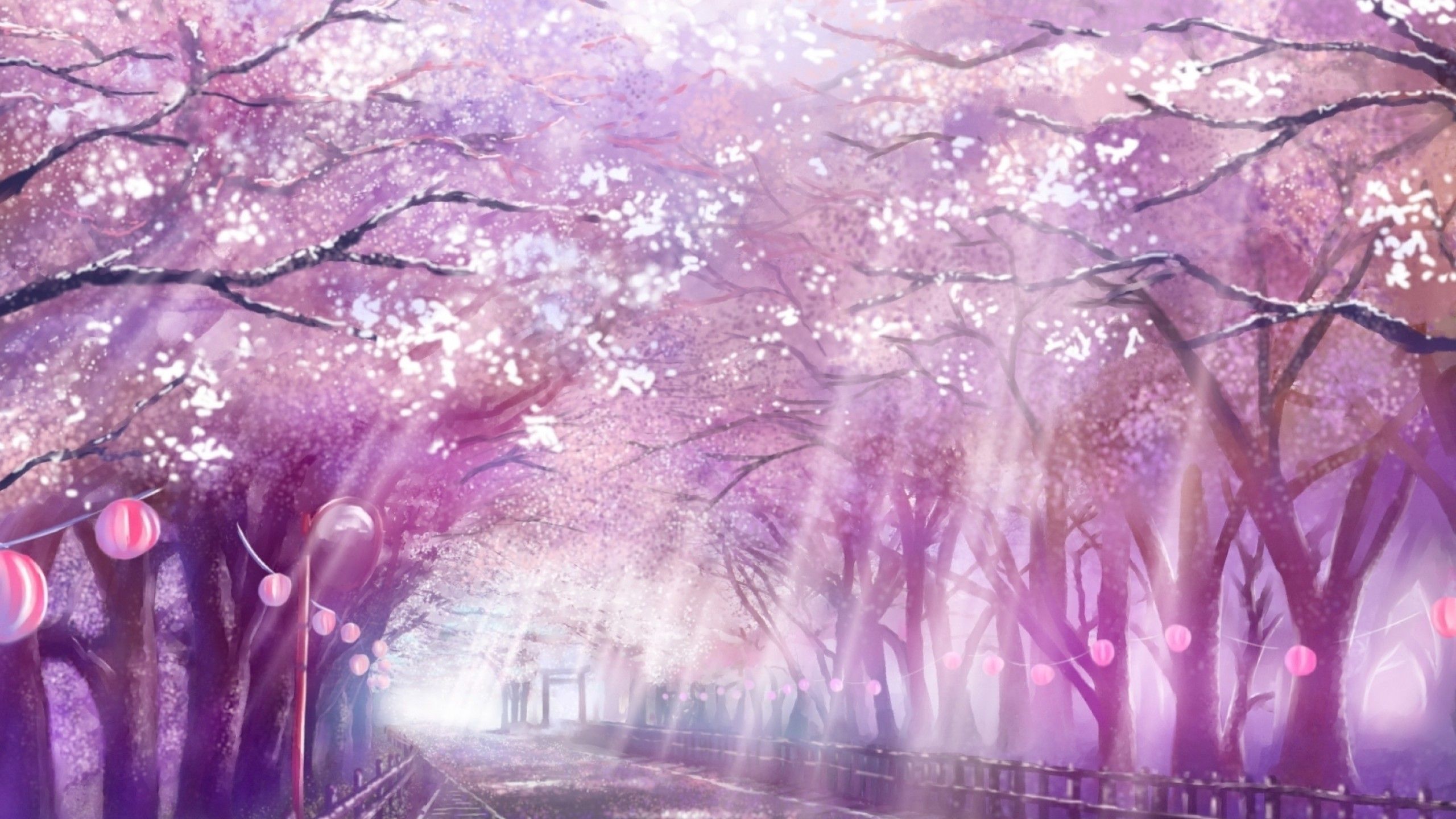 Pink Landscape Anime Wallpapers Wallpaper Cave