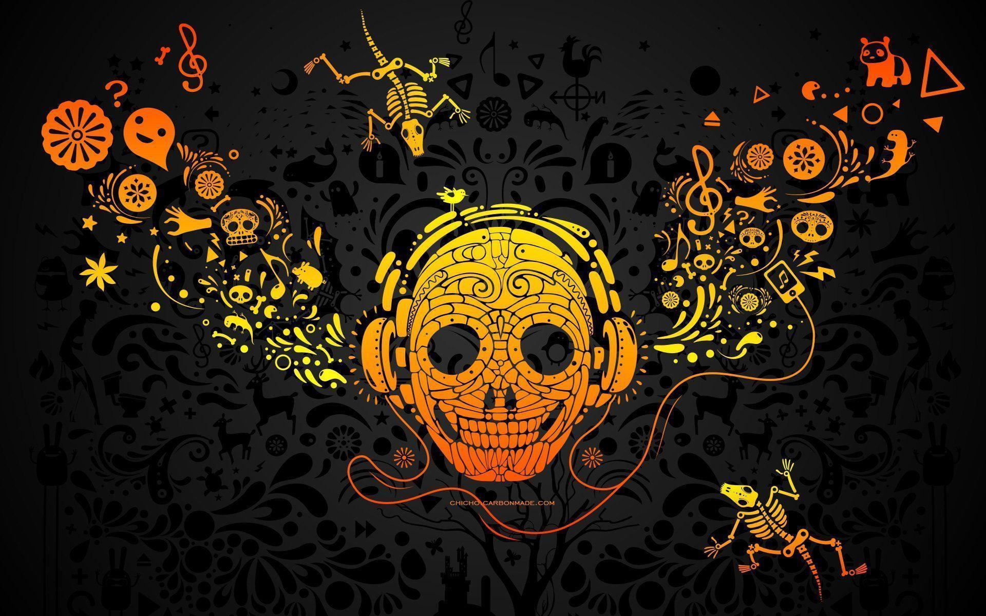 Music Skull Wallpapers Wallpaper Cave