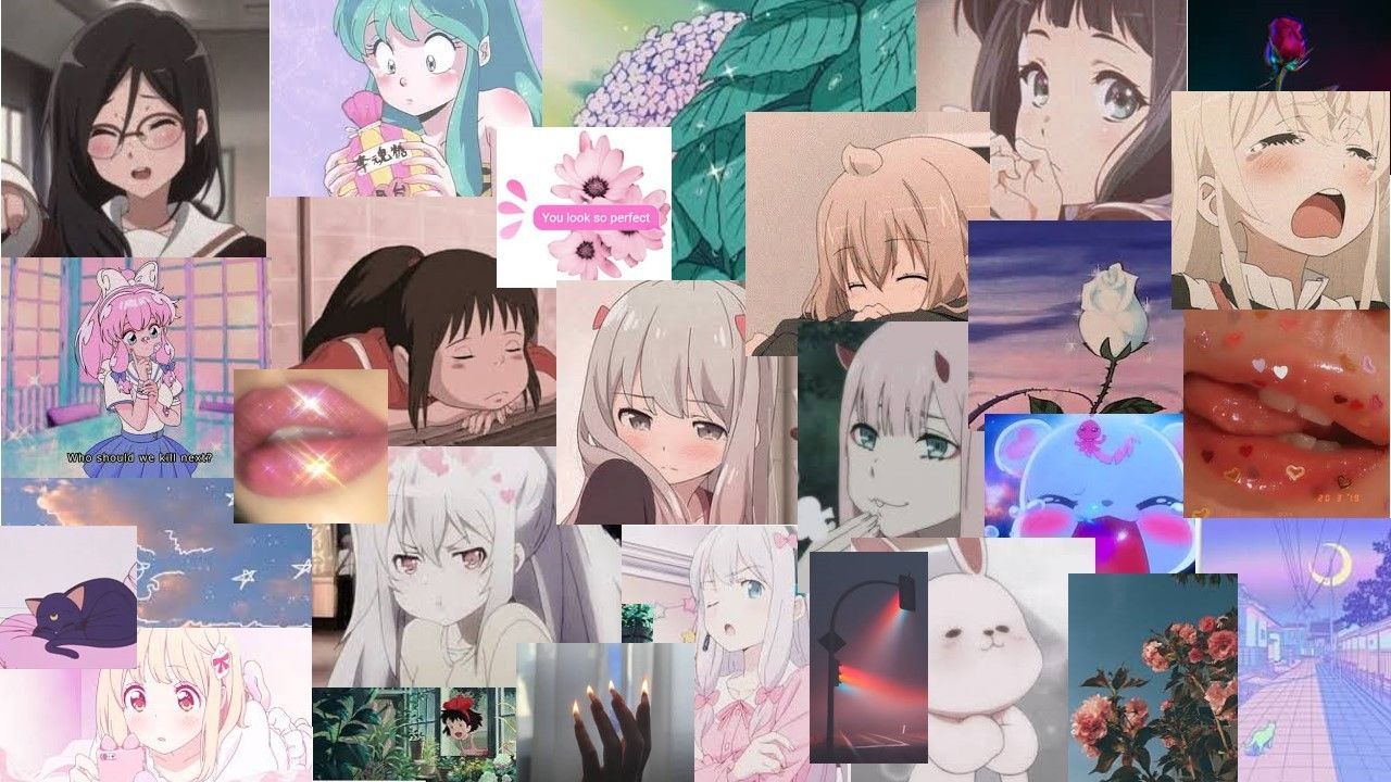 Pink Anime Collage Wallpapers Wallpaper Cave