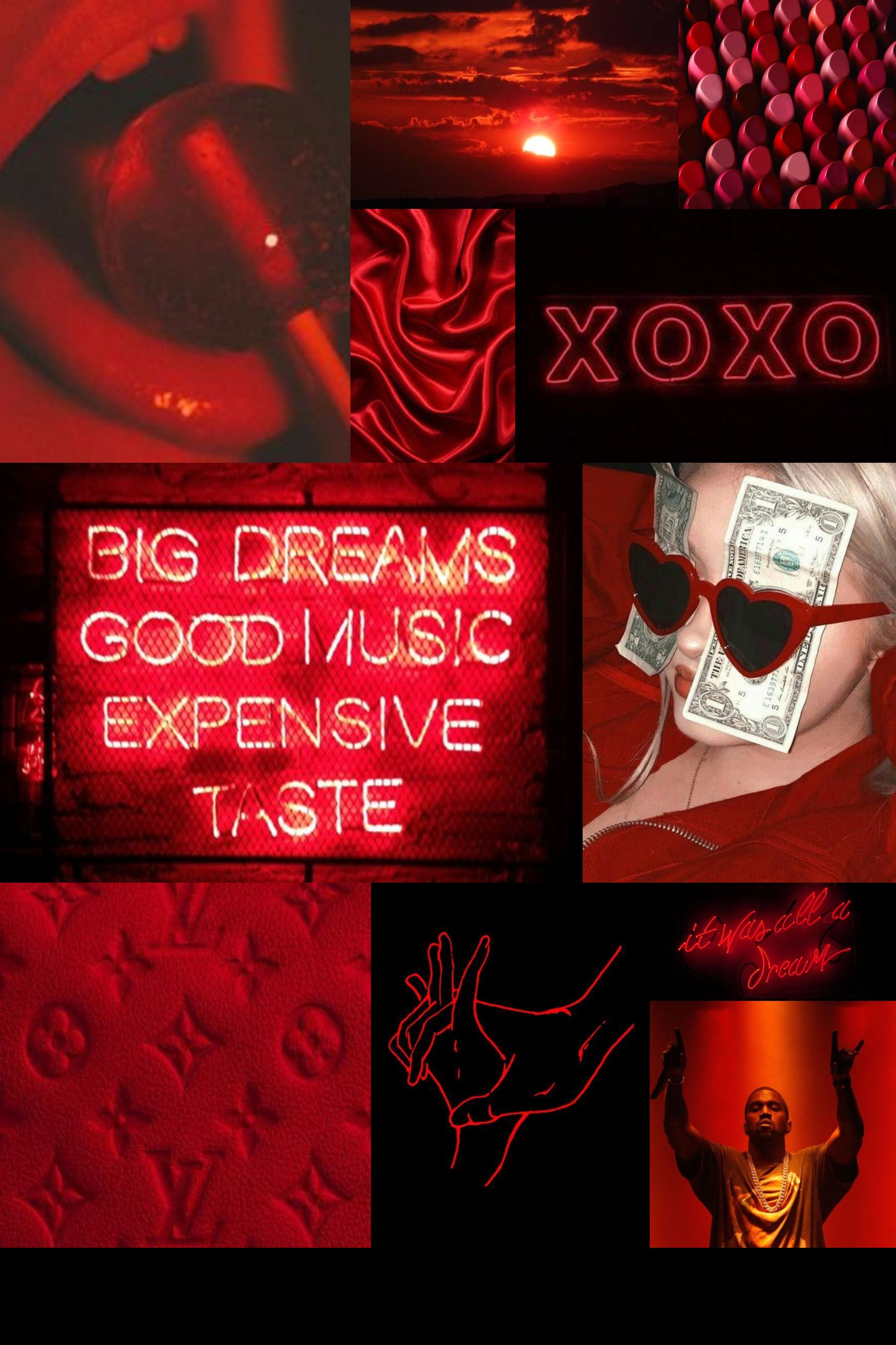Red Aesthetic Collage Wallpapers Wallpaper Cave