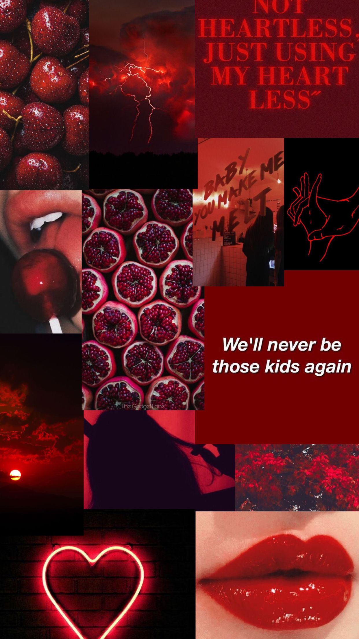 Red Aesthetic Collage Wallpapers Wallpaper Cave