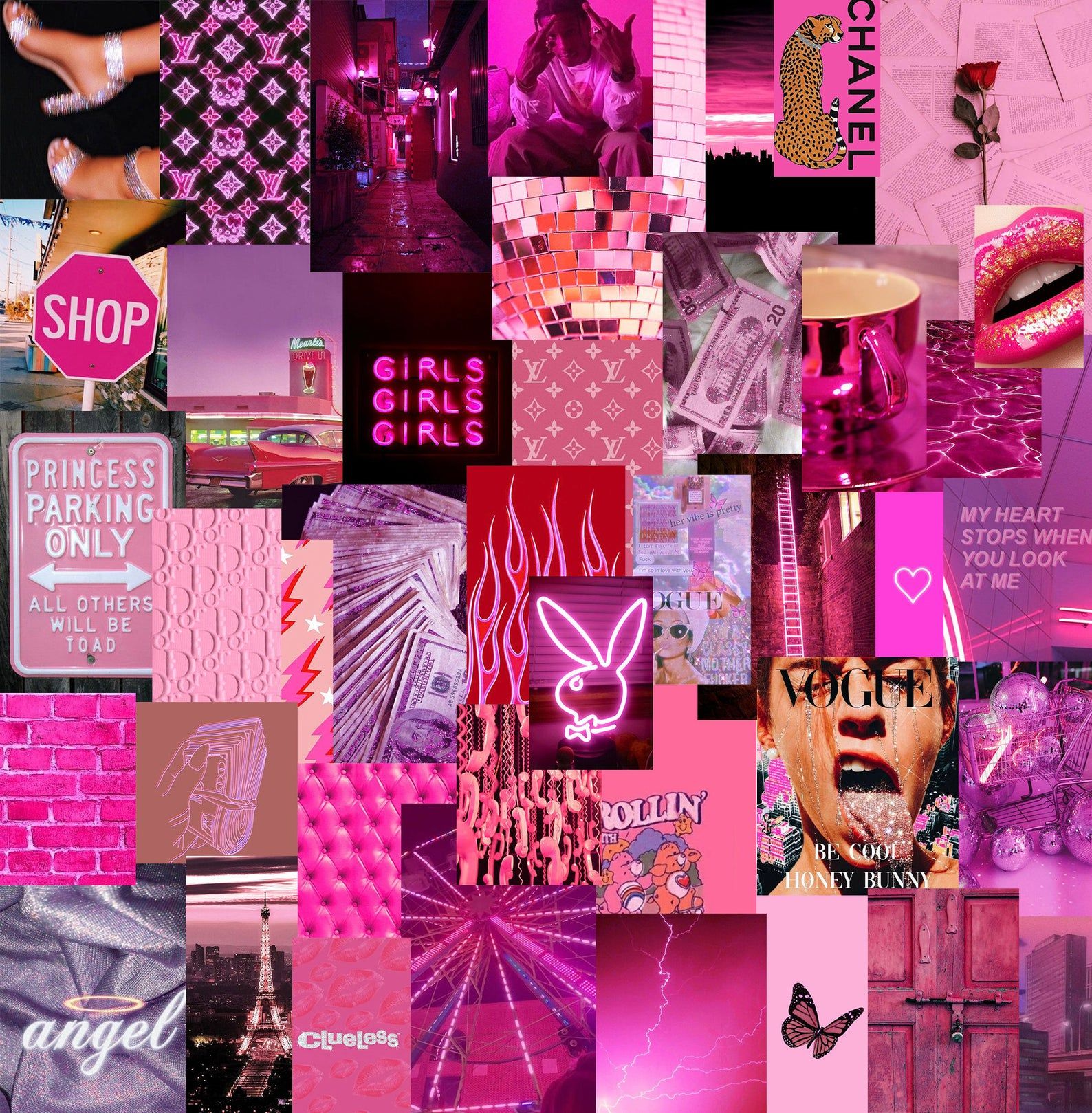 Pink Collage Neon Wallpapers Wallpaper Cave