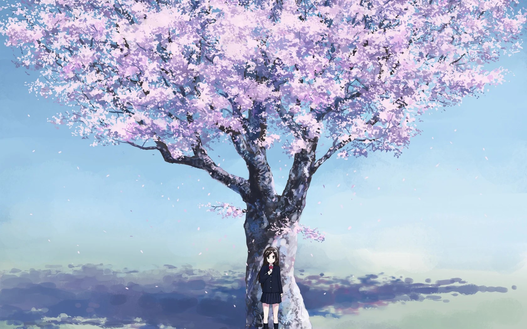 Anime Flower Tree Wallpapers Wallpaper Cave