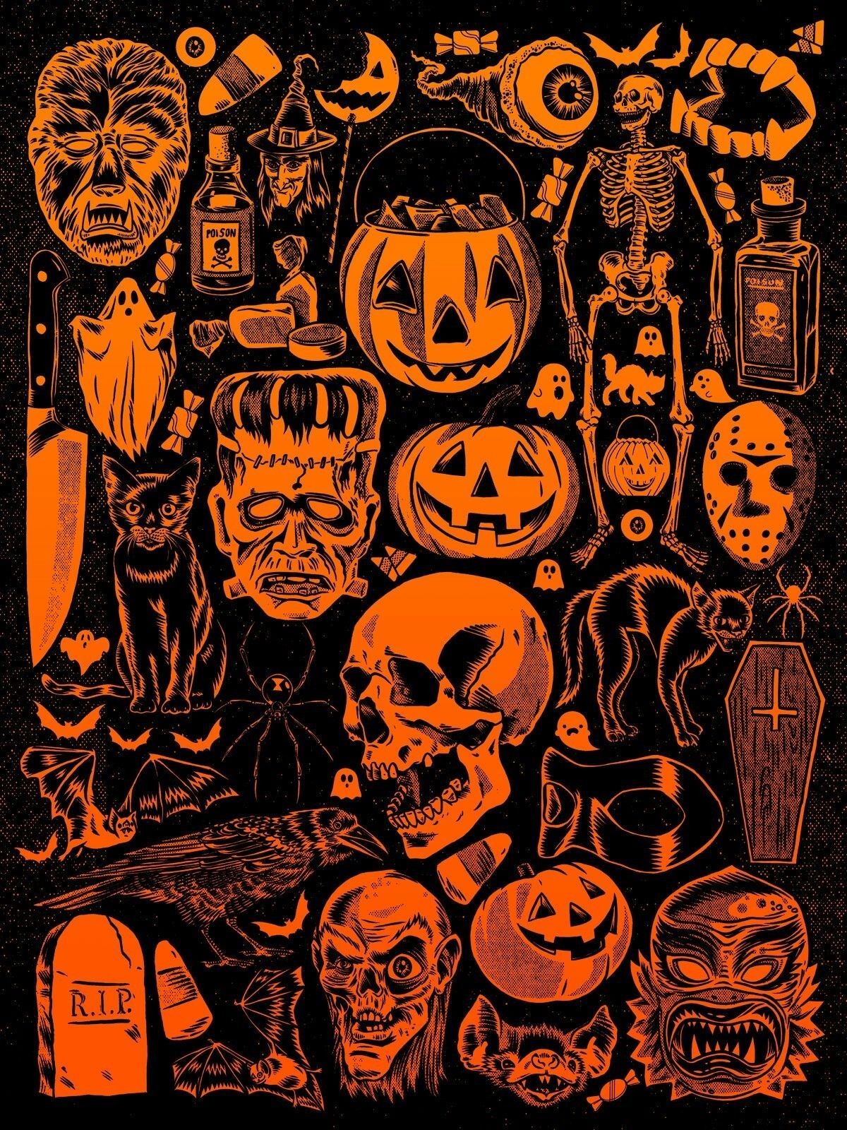 Vintage Halloween Art Wallpapers Wallpaper Cave