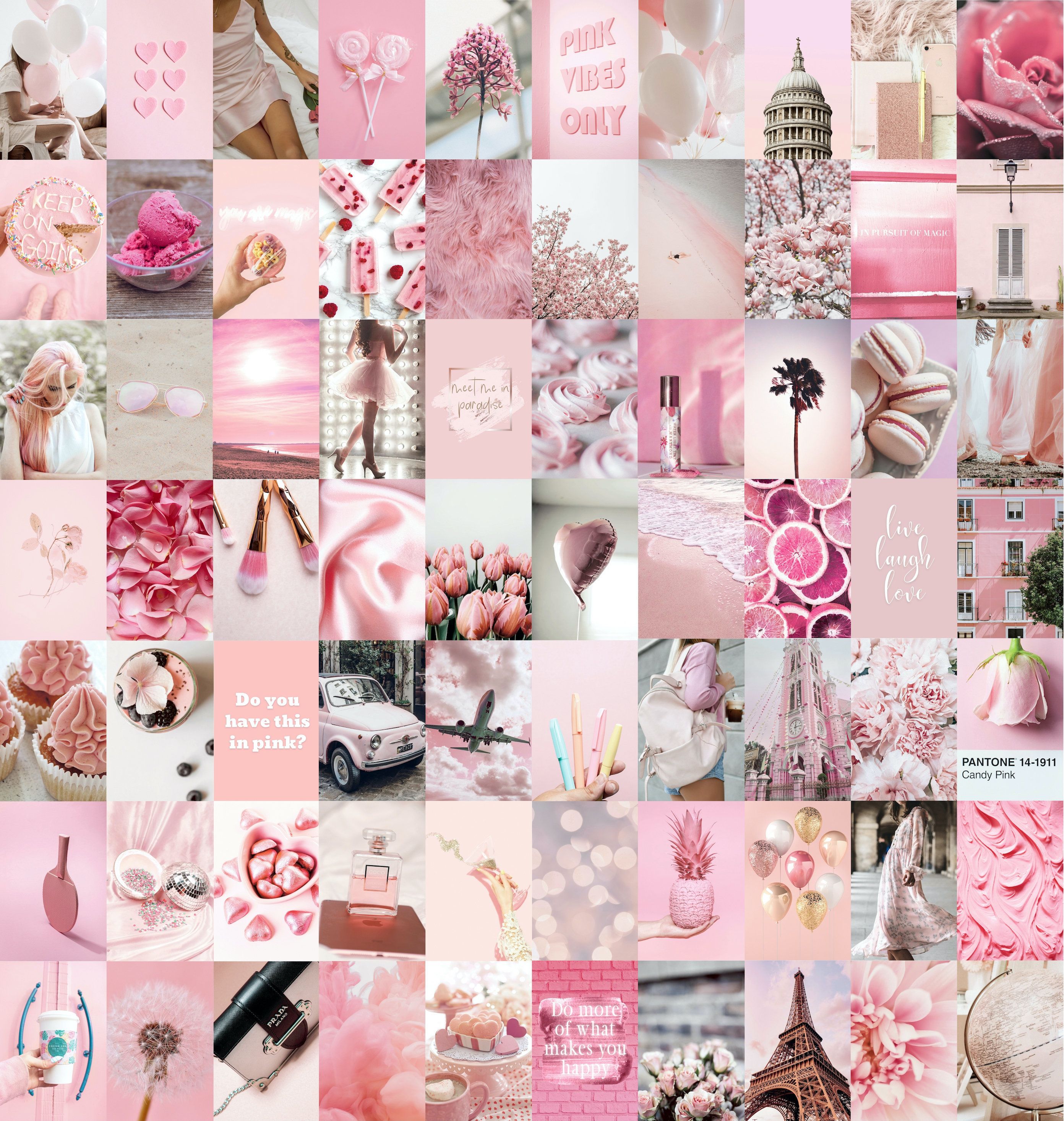 Light Pink Collage Wallpapers Wallpaper Cave