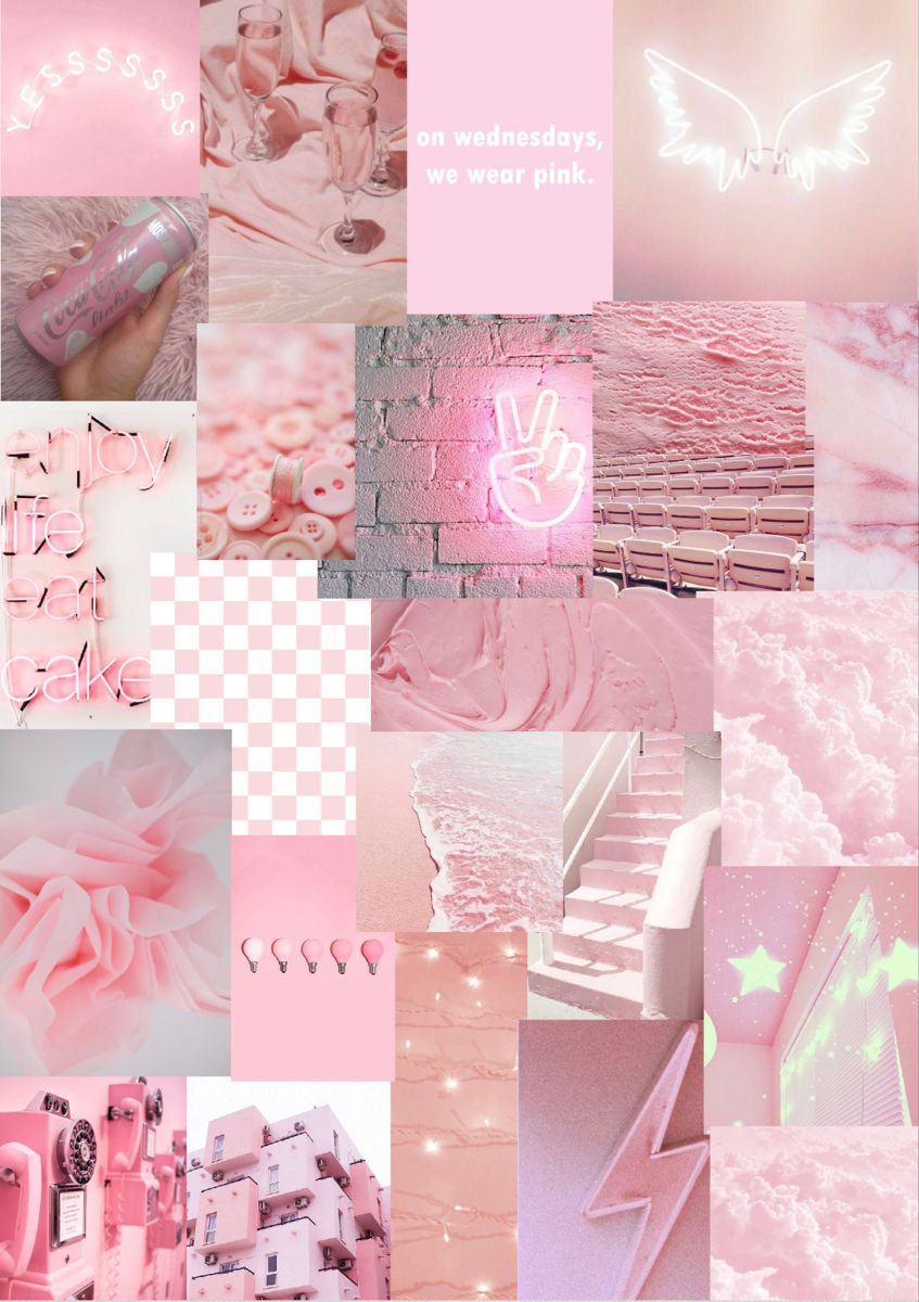Light Pink Collage Wallpapers Wallpaper Cave