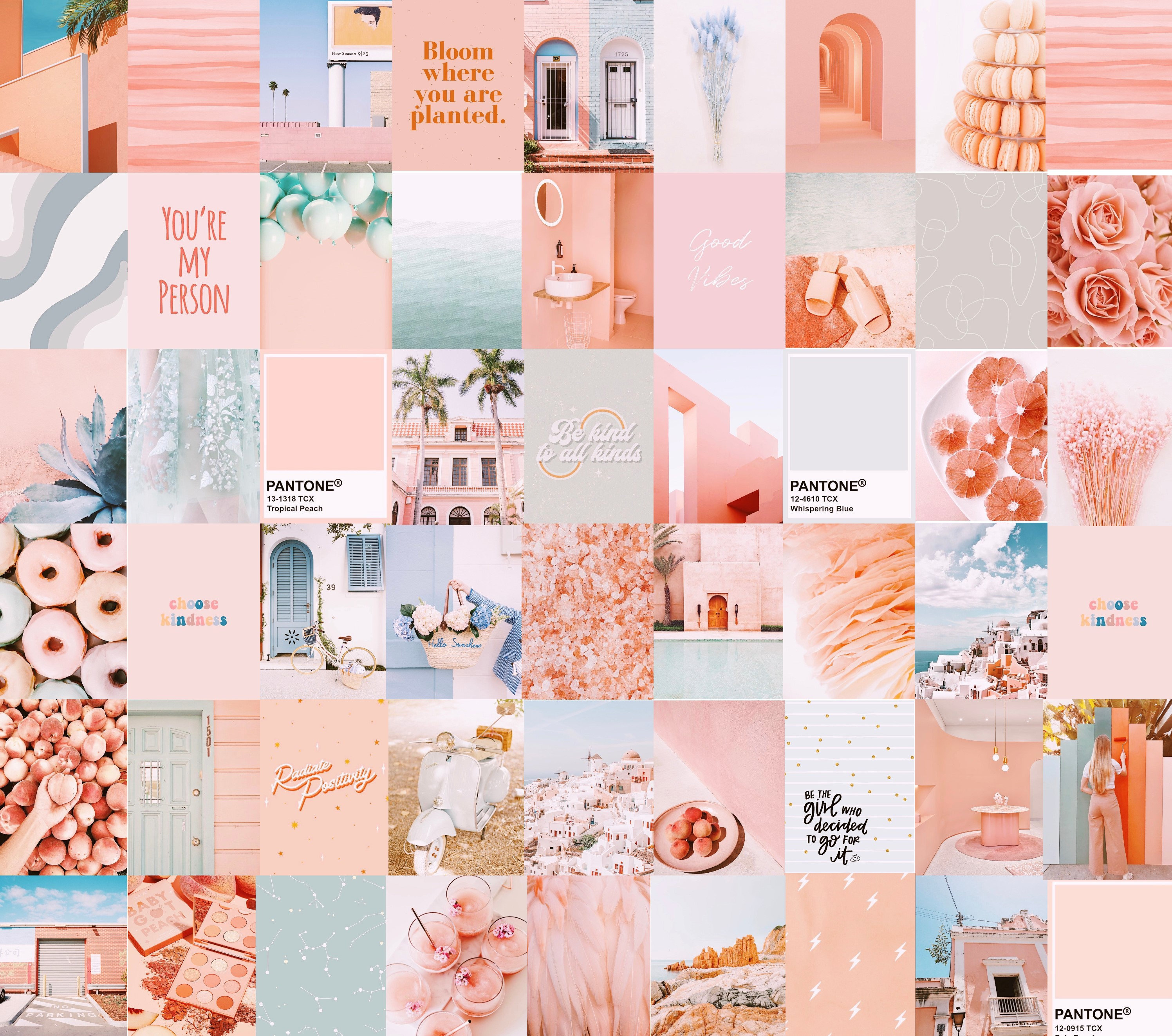 Baby Pink Collage Wallpaper