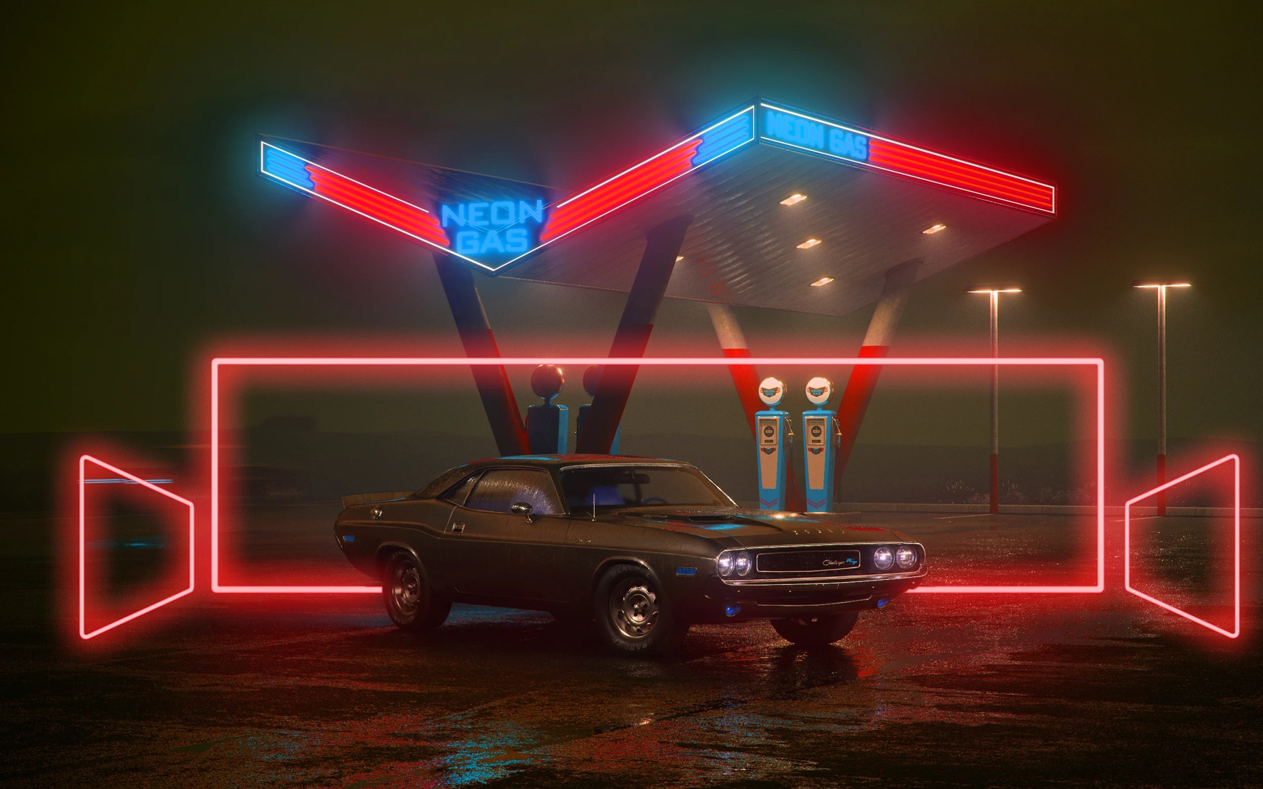 Neon Gas Station Wallpapers Wallpaper Cave