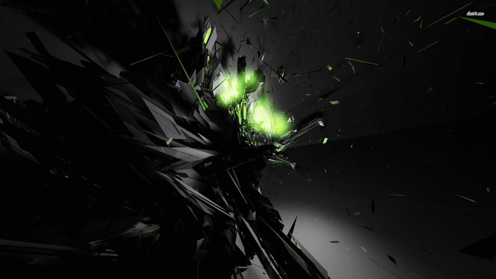 Black And Green Shards Wallpapers Wallpaper Cave