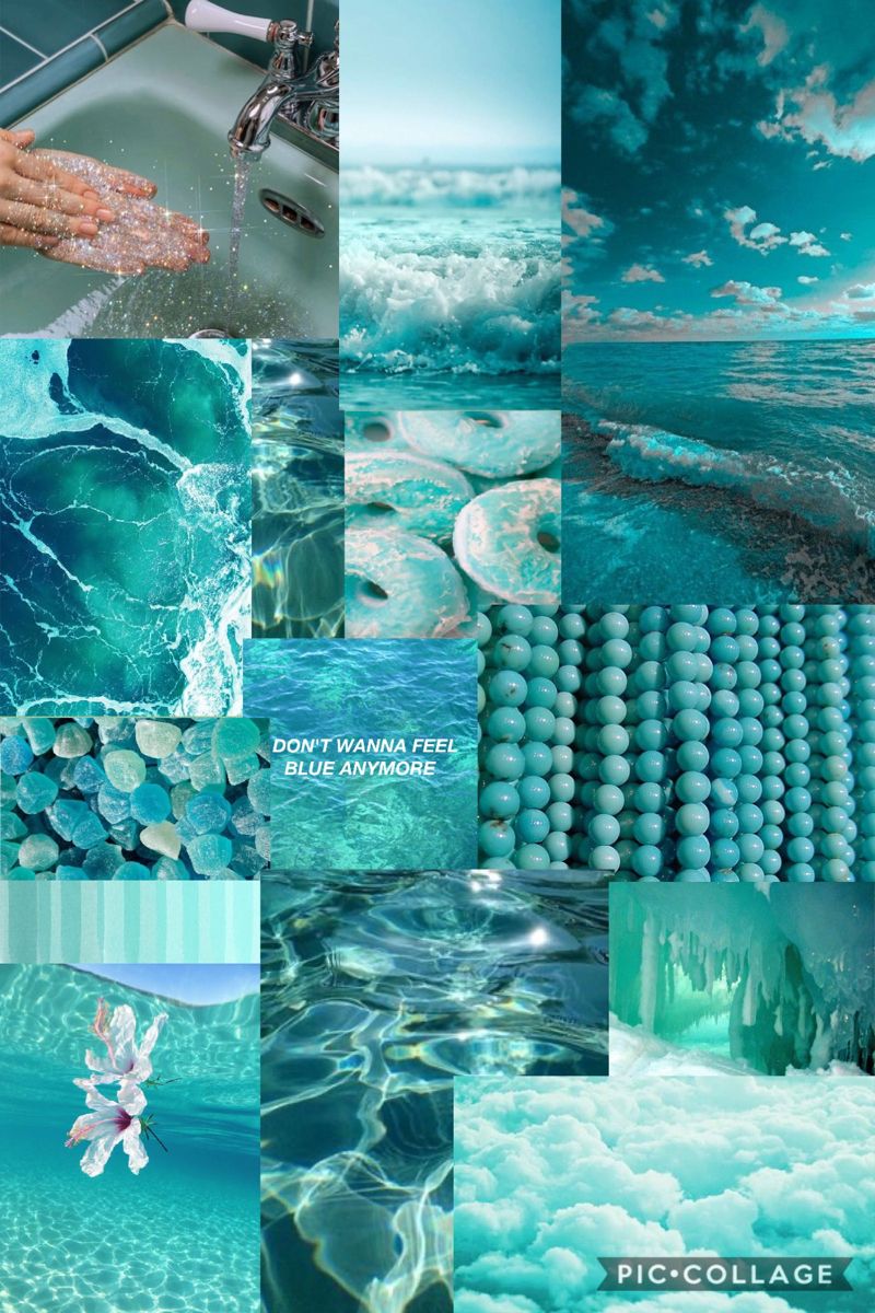 Teal Collage Wallpapers Wallpaper Cave