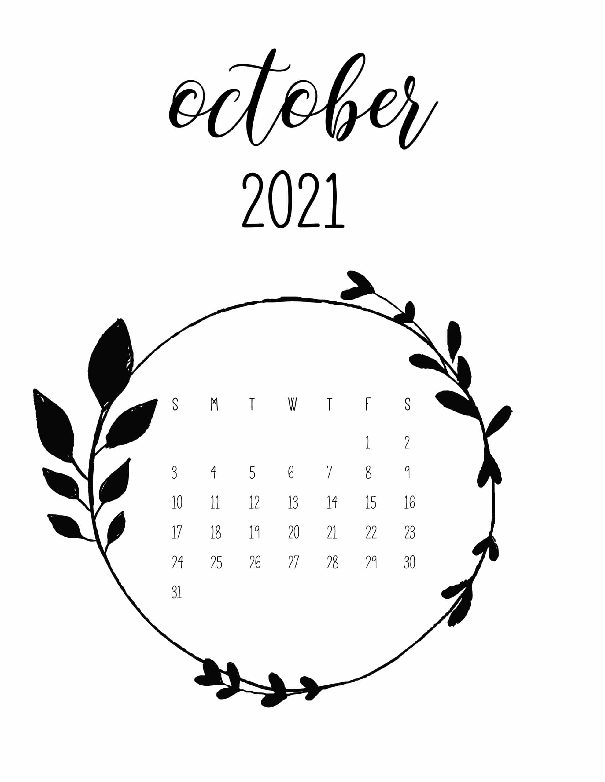 October 2021 Calendar Wallpapers Wallpaper Cave