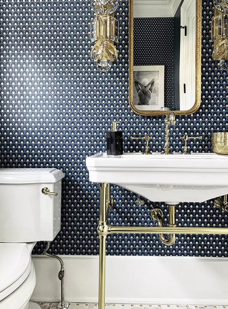 Wallpaper Installation in Powder Bathroom