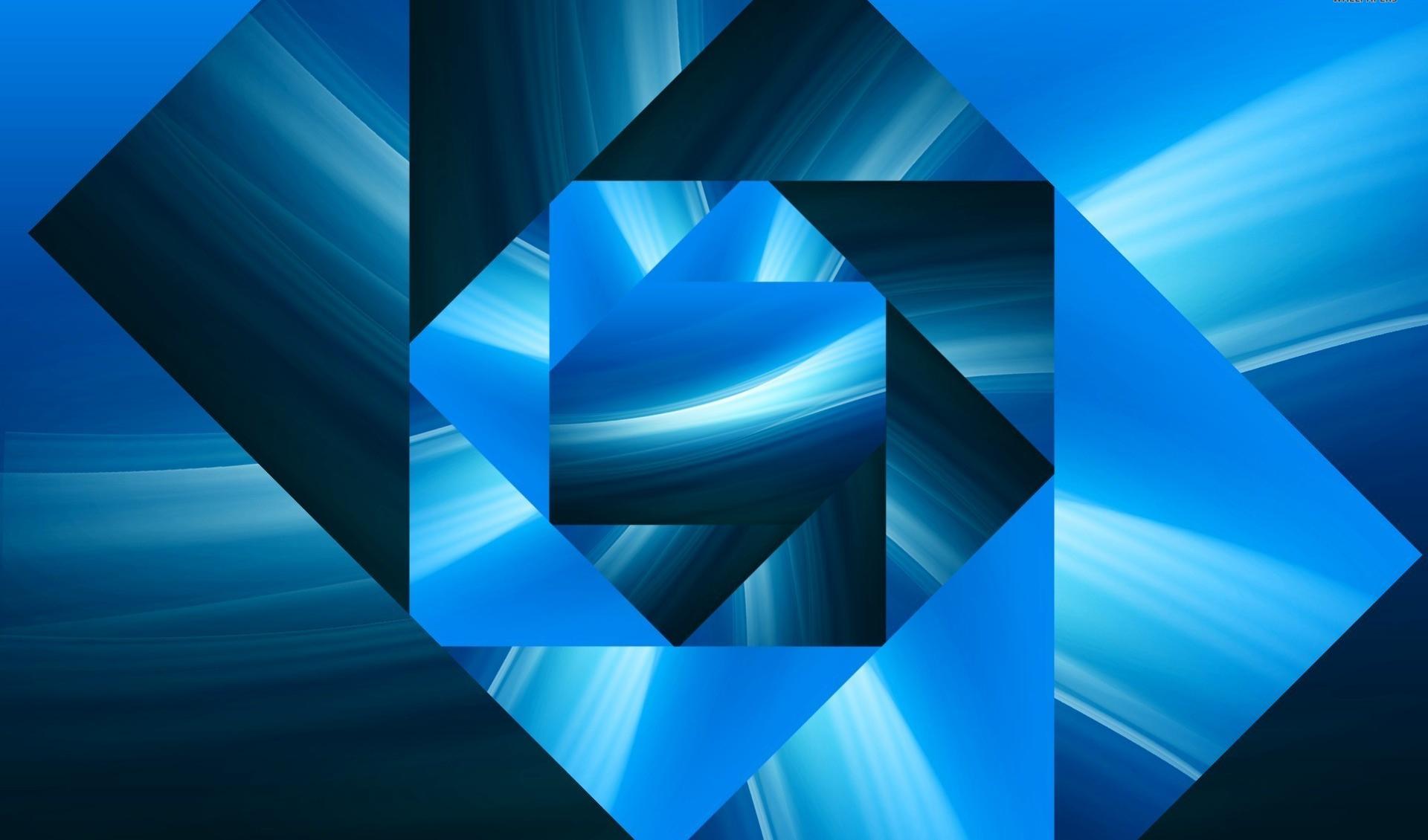 Blue square spiral Wallpaper HD Download