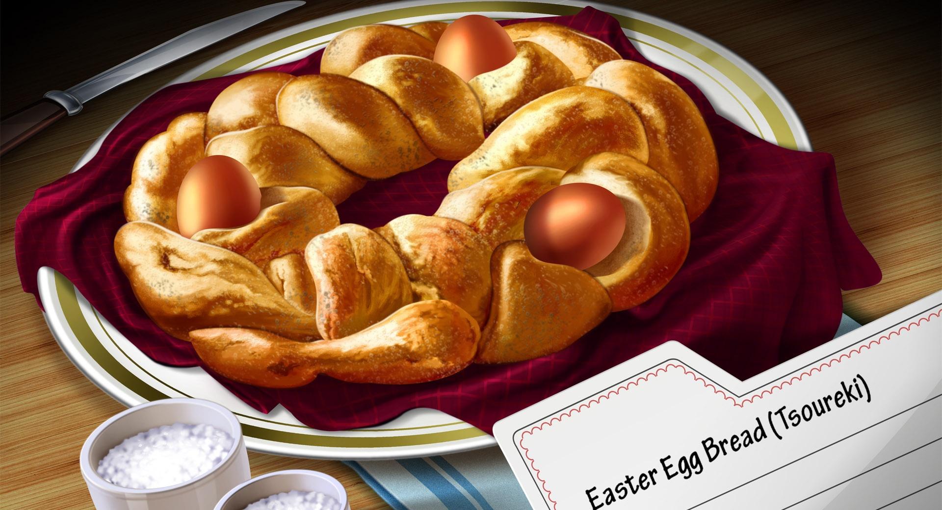 Easter Egg Bread 2048 x 2048 iPad wallpaper download