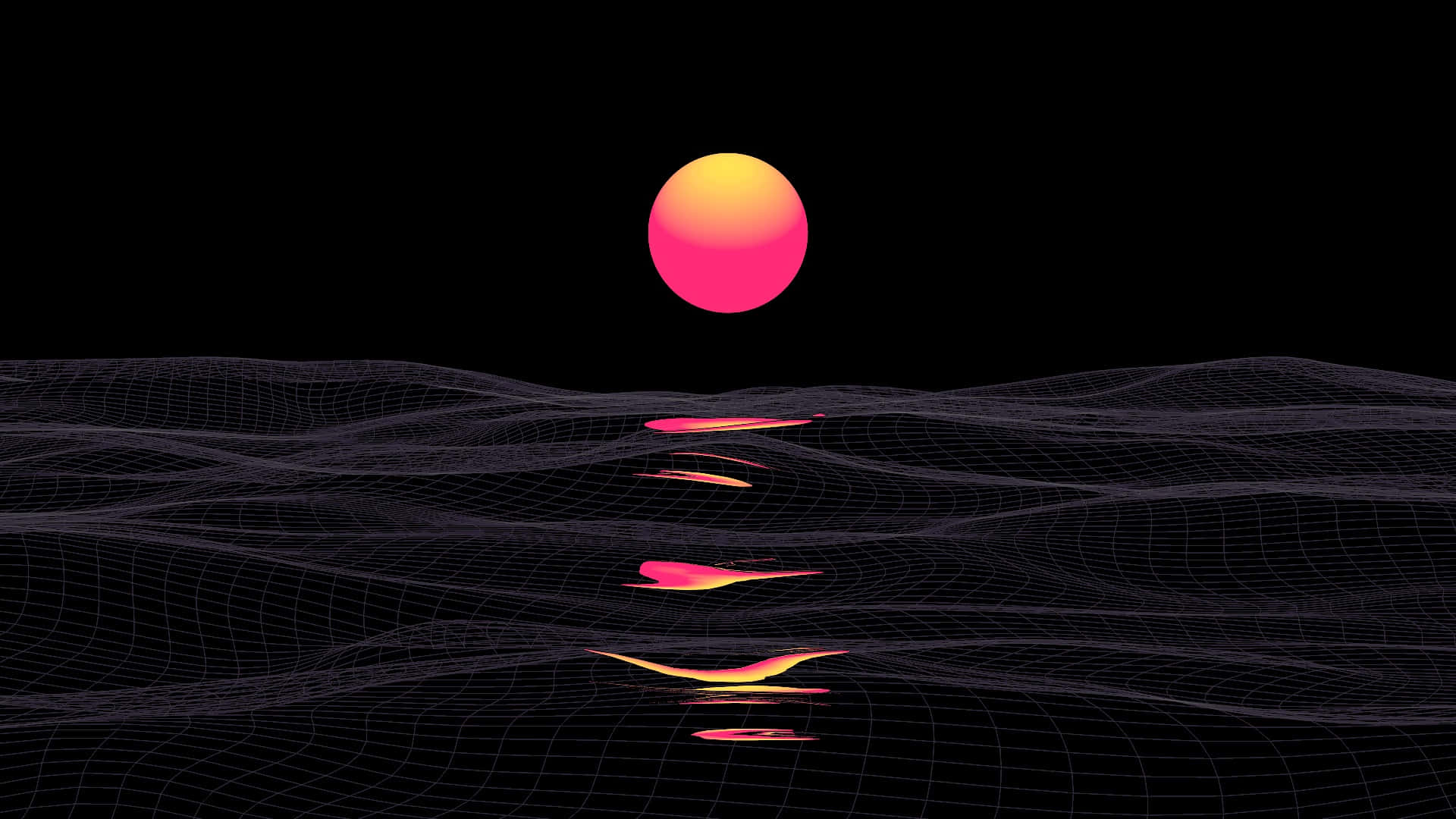 Download 1920x1080 Amoled Sunset Sea Wallpaper