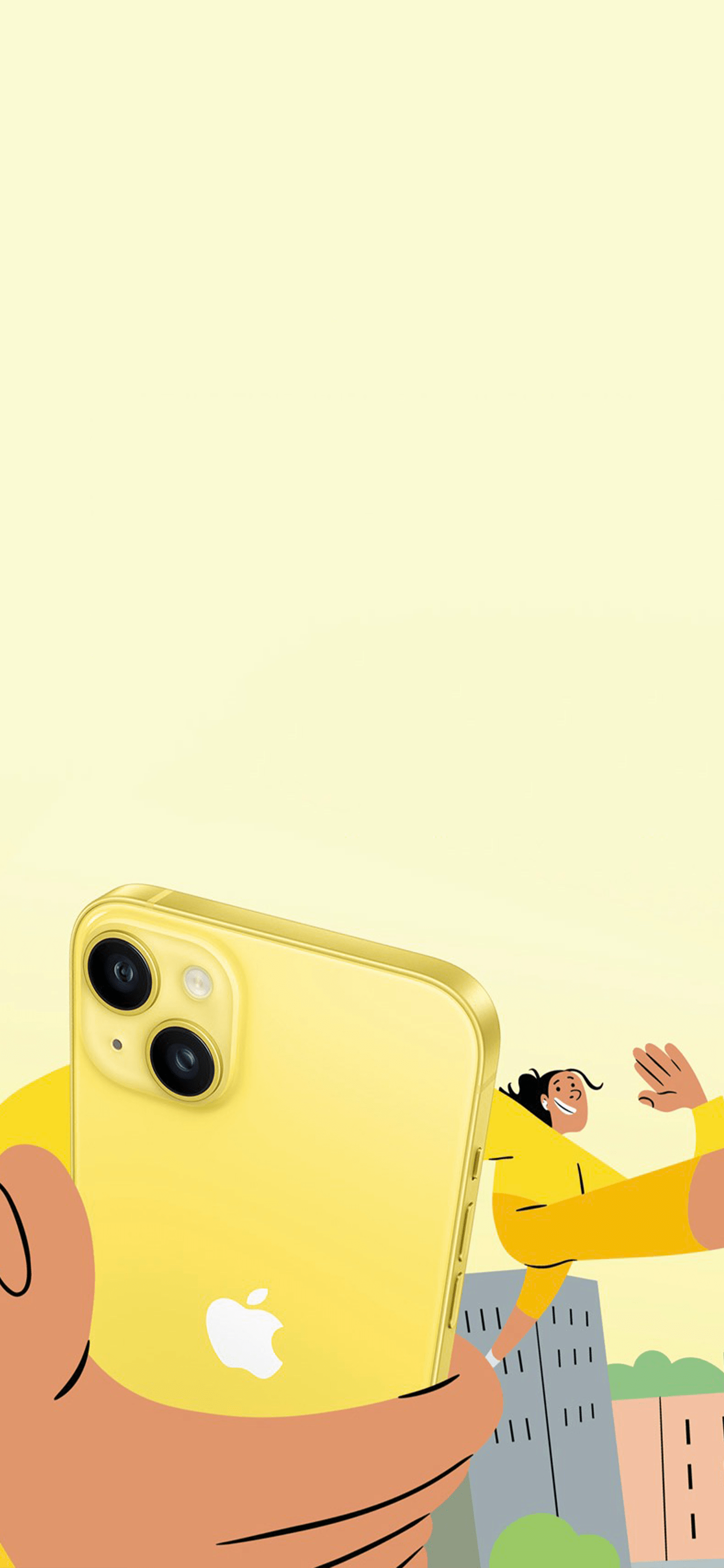 iPhone 14 Yellow by iSpazio Wallpapers Central