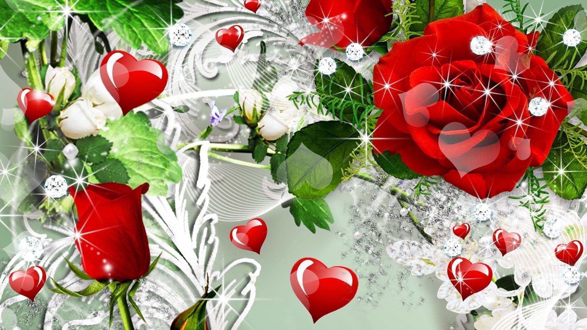 Red Roses and Hearts Wallpaper (45+ pictures)