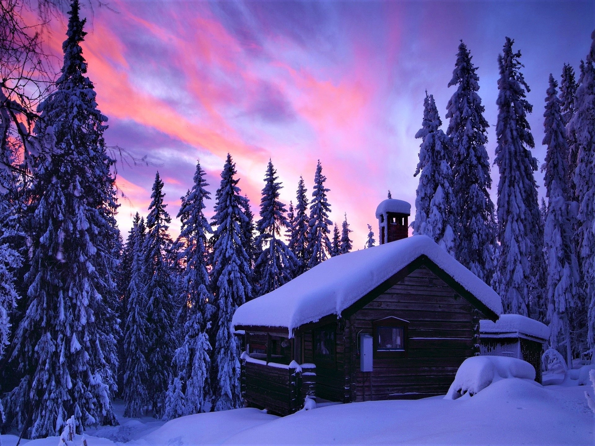 Winter Cabin Wallpaper (71+ pictures)