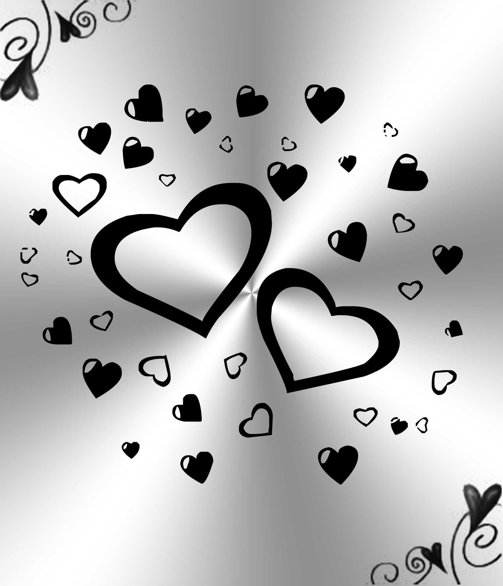 Black and White Hearts Background (28+ pictures)