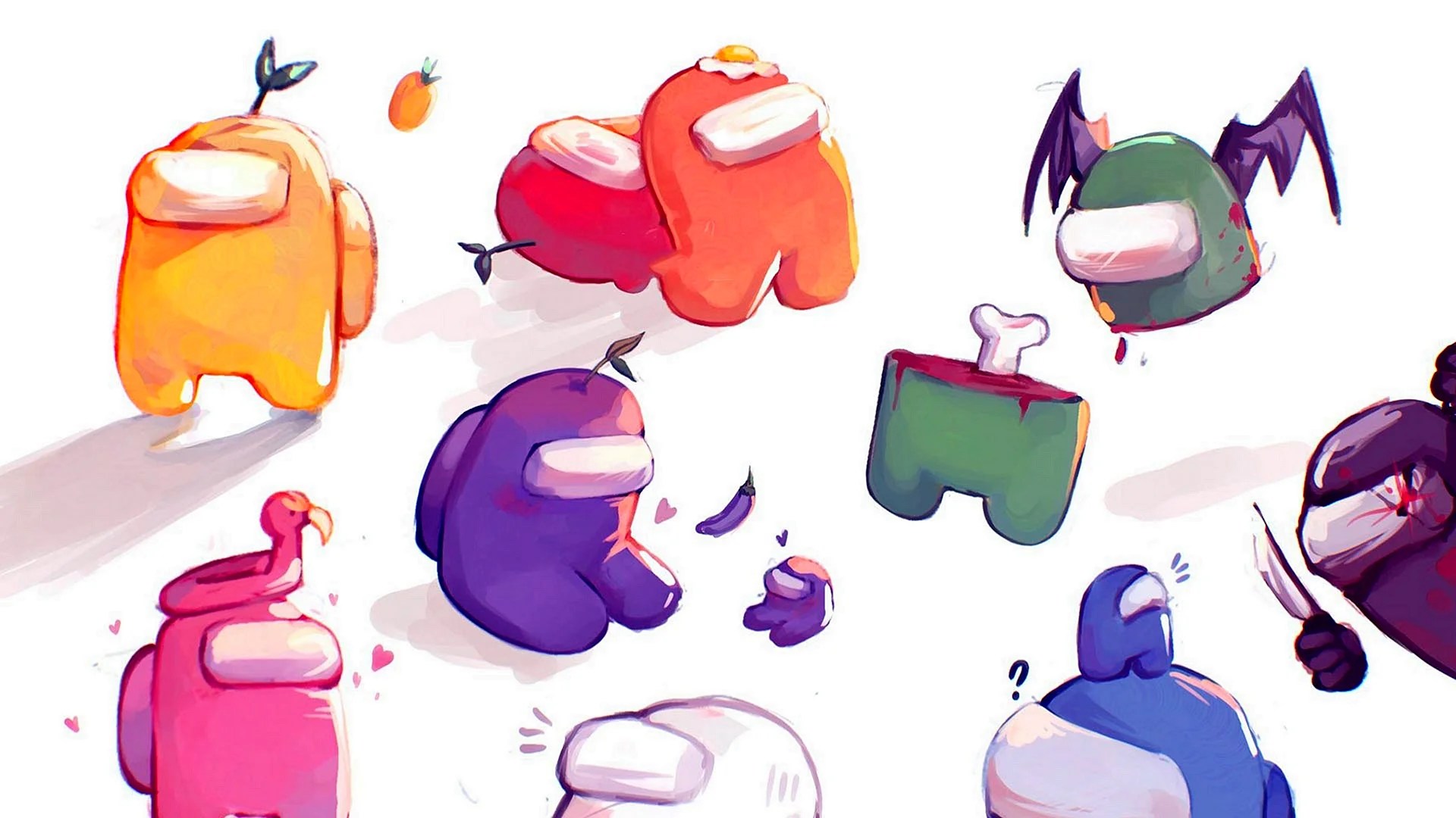 Download Among us cute Wallpaper WallpapersHigh