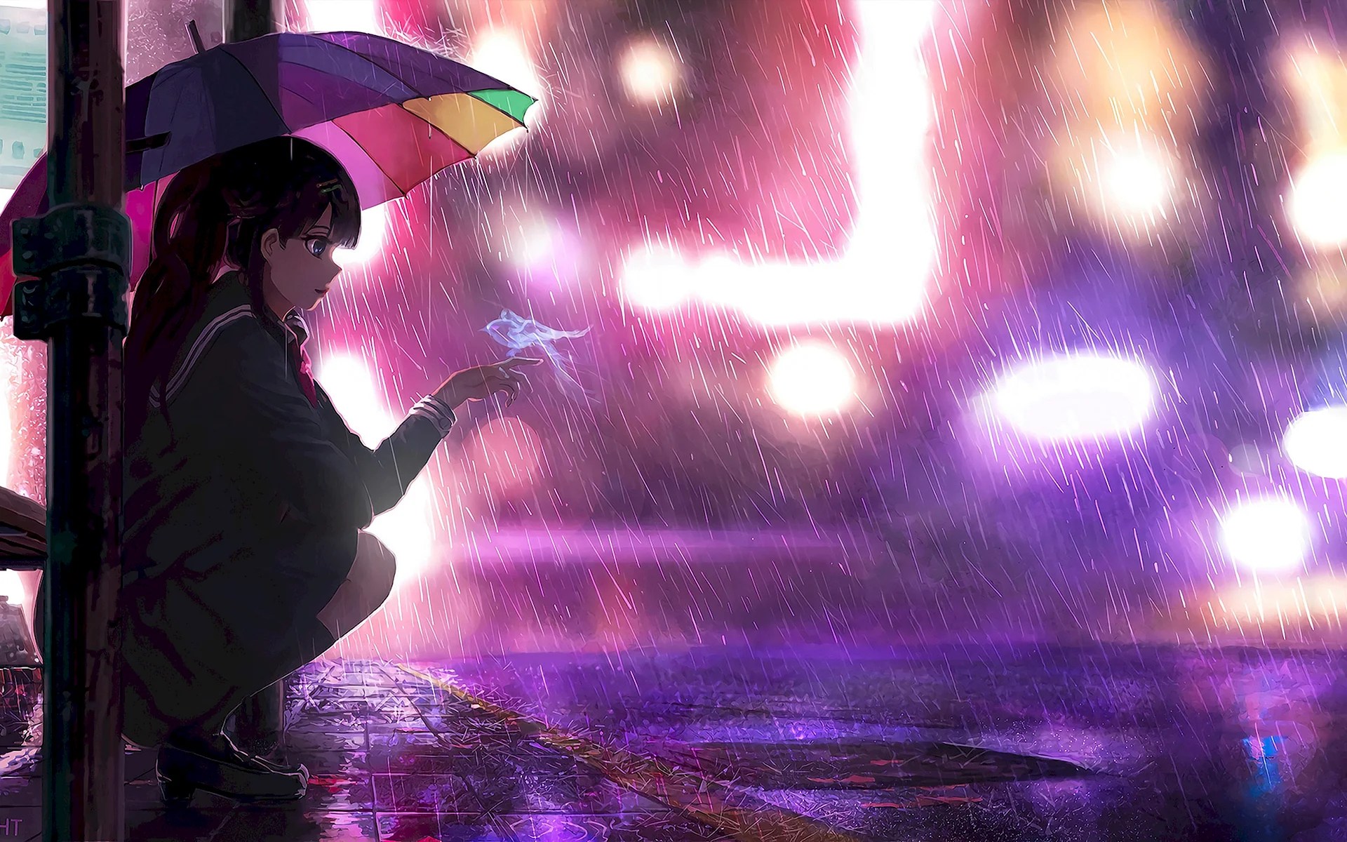 Anime Rain Live Wallpapers WallpapersHigh