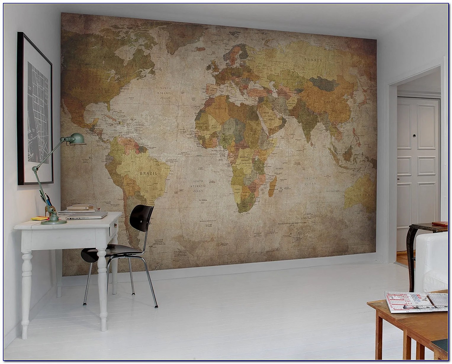 World Map Mural Wallpapers WallpapersHigh