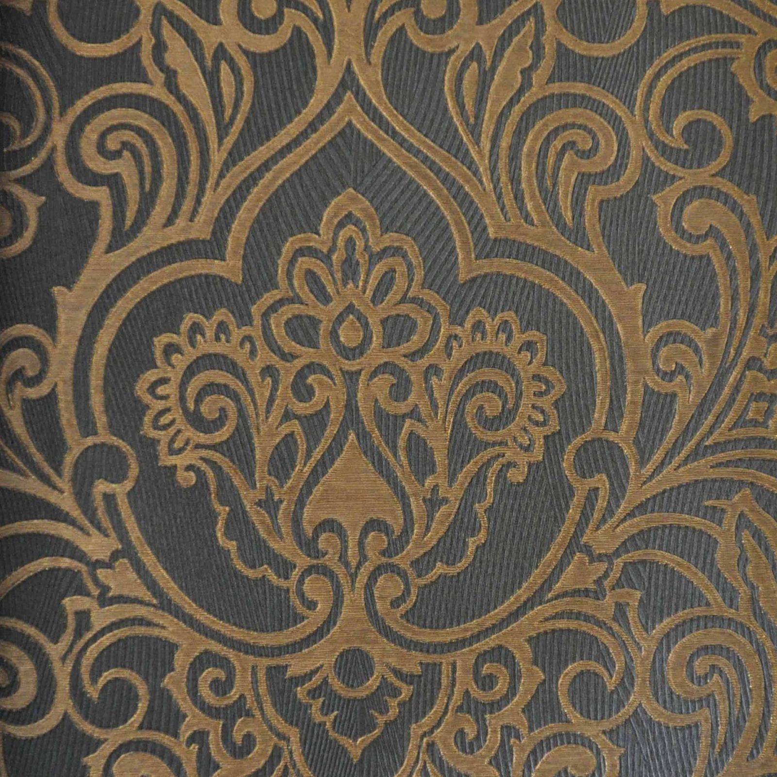 ANS20006 Asian Classic Blue and Gold Damask Wallpaper Wallpaper World