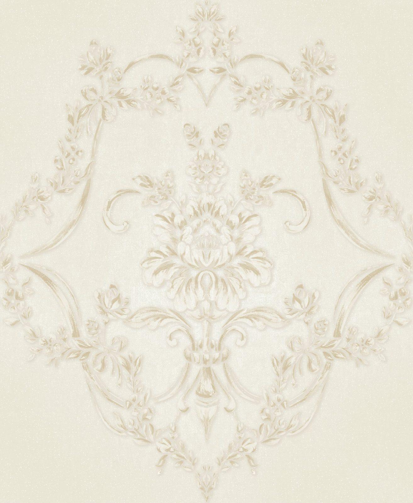 CNE4040 Asian Classic OffWhite and Champagne Gold Damask Wallpaper