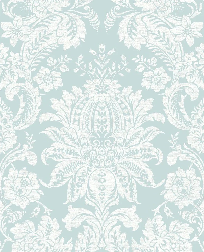 Damask Blue Wallpaper