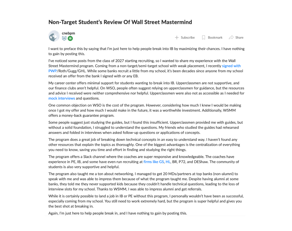 Secret Testimonials Wall Street Mastermind by Sam Shiah