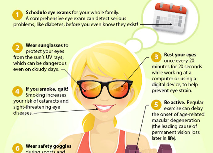 8 Tips For Healthy Eyes (Infographic)