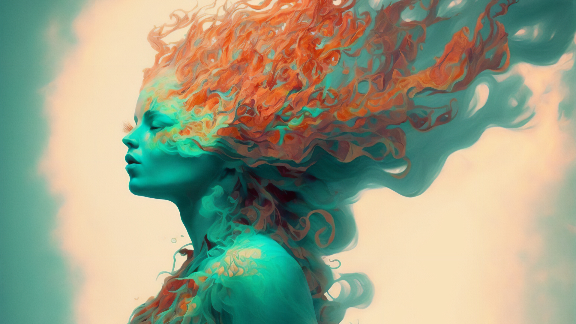 Abstract girl Google Chrome Theme and Wallpaper