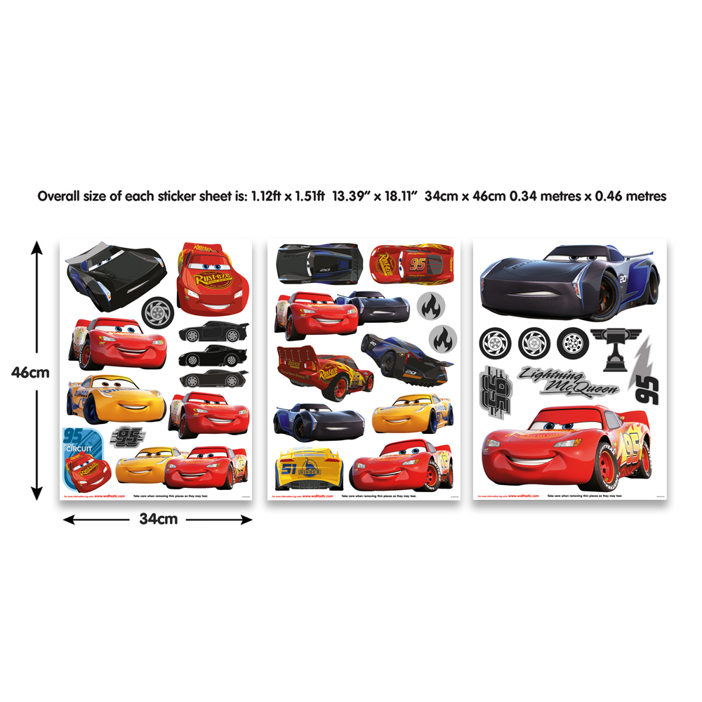 Disney Cars 3 Wall Removable Wall Stickers Walltastic