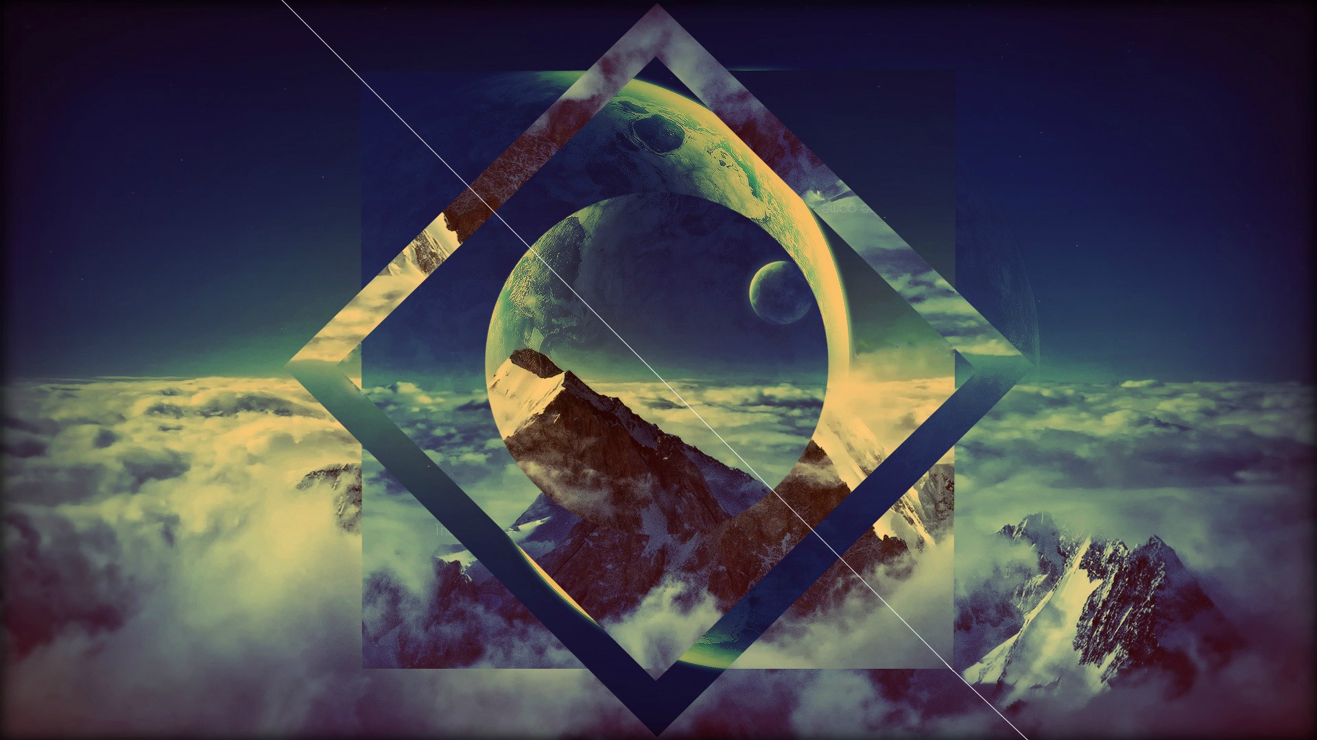 universe, Anime, Abstract, Artwork, Nature, Clouds, Polyscape,