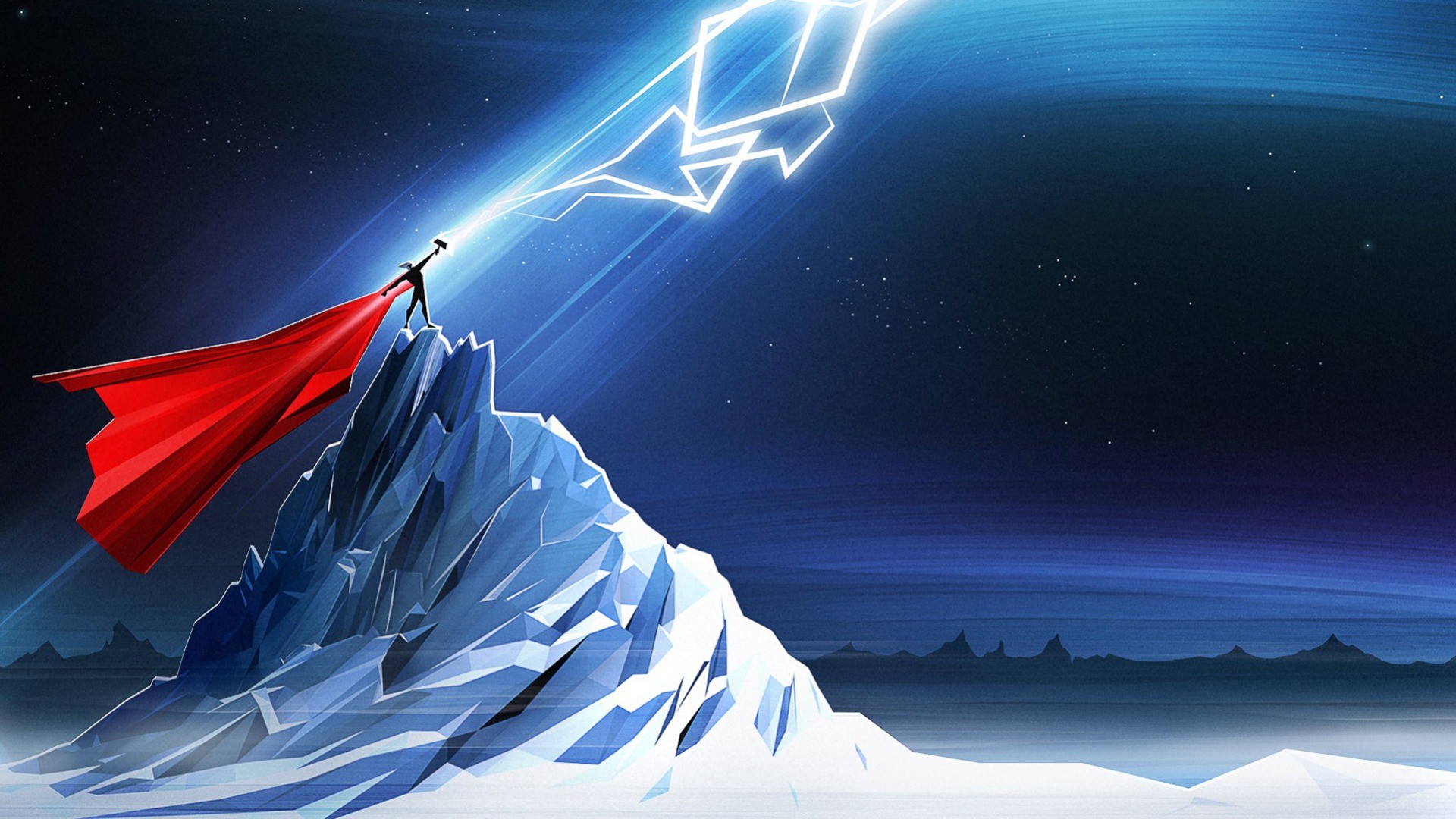 Thor, Mjolnir, Lightning, Simple, Marvel Comics Wallpapers HD / Desktop
