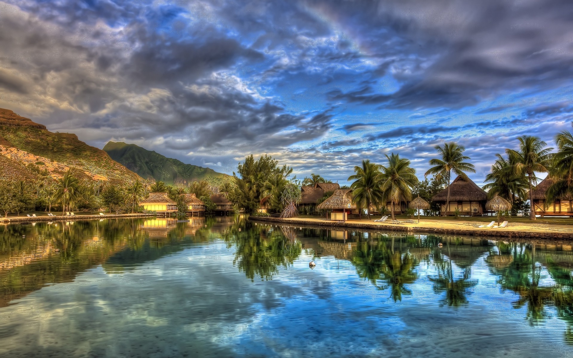 HDR, Clouds, Sky, Palm trees Wallpapers HD / Desktop and Mobile Backgrounds