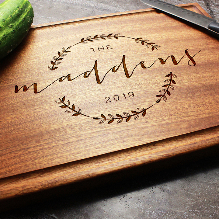 Personalized Engraved w/juice groove Cutting Board Custom Wedding