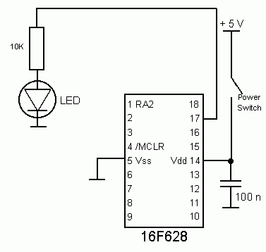 Testing PIC16F628A with LED - Which PCB and fuses?