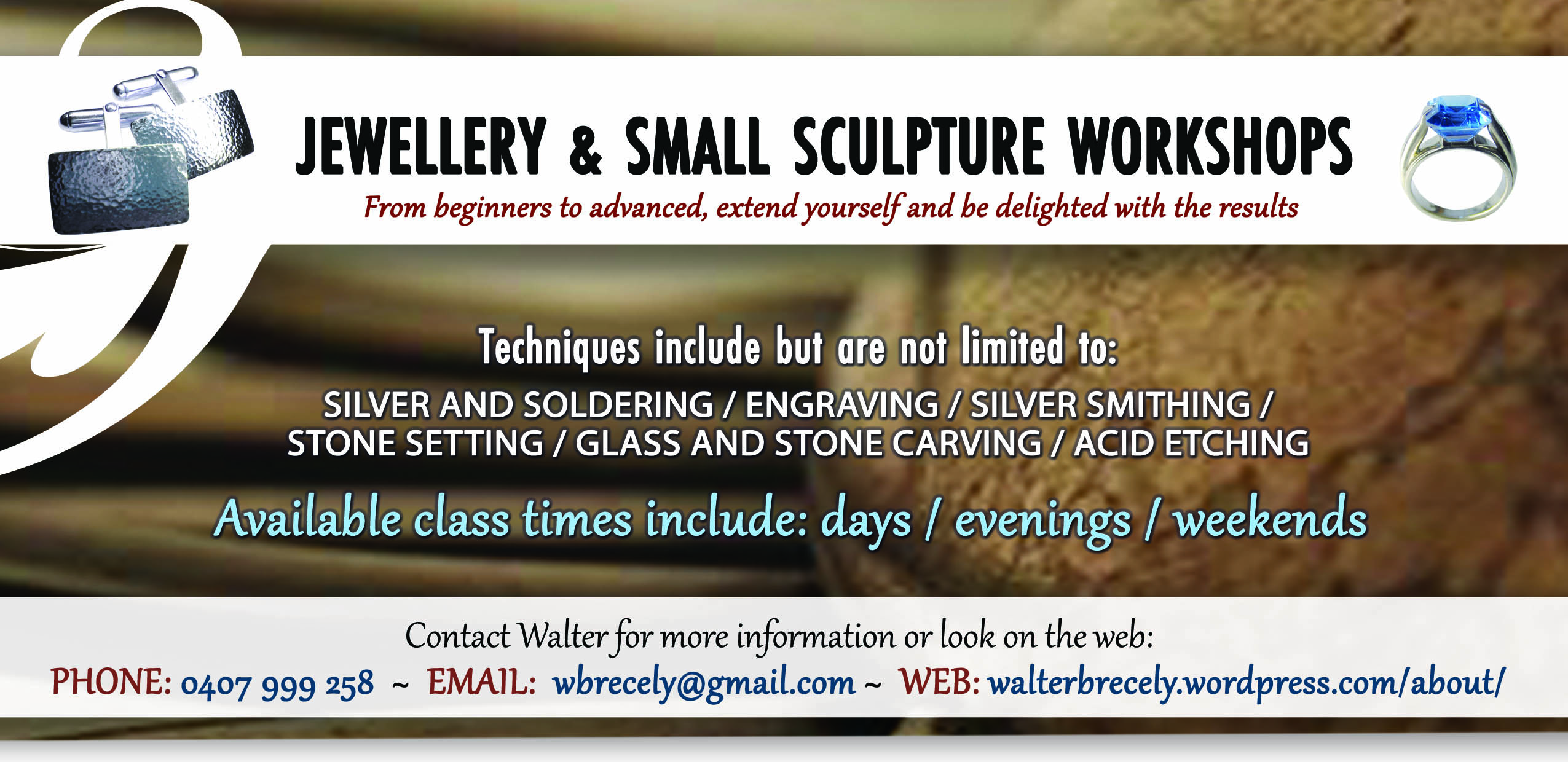 Jewellery classes Walter Brecely