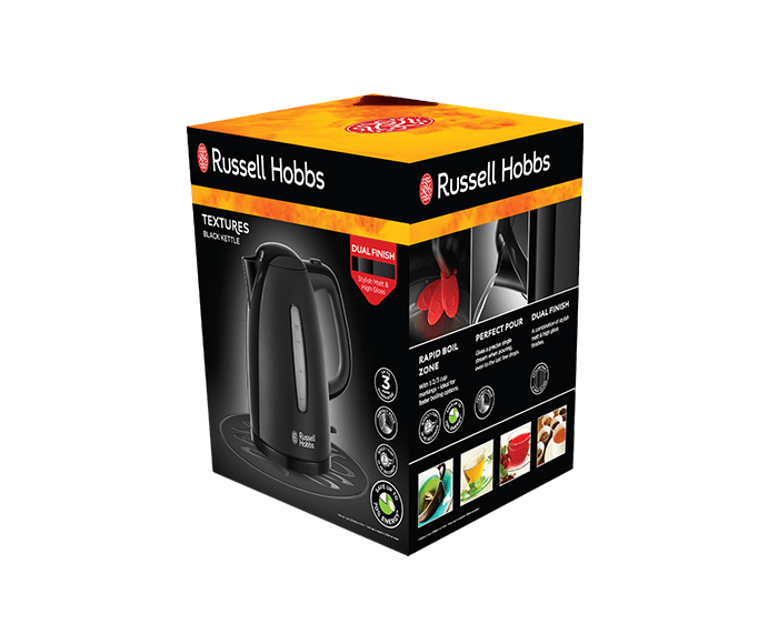 RUSSELL HOBBS 21271 TEXTURES KETTLE, BLACK Waltons Direct