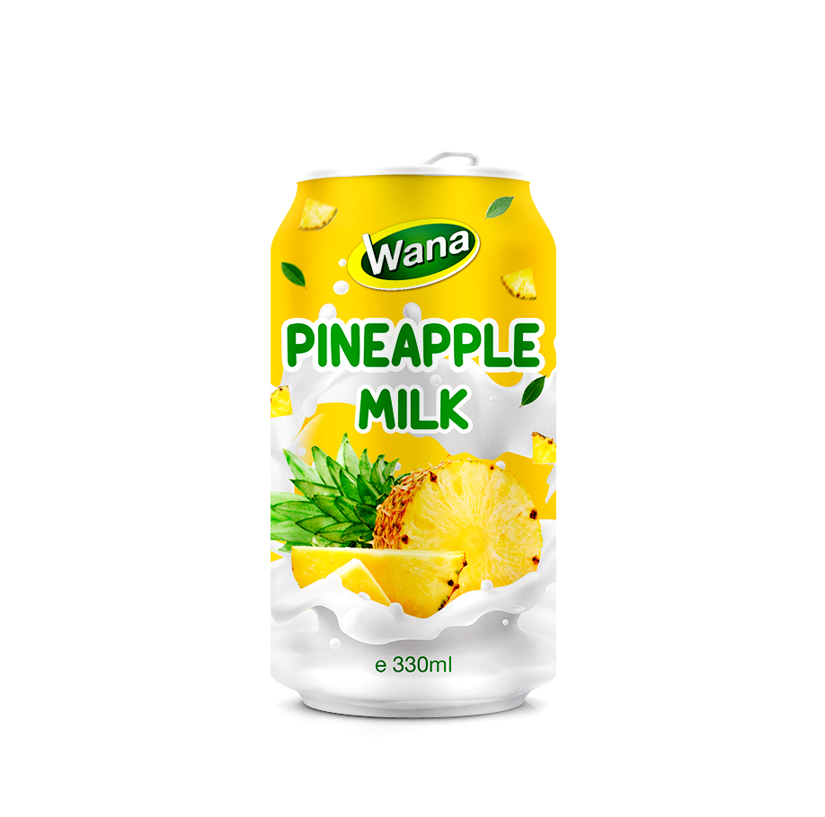 Wholesale Fruit Milk Drink with Pineapple Juice in 330ml Canned Wana