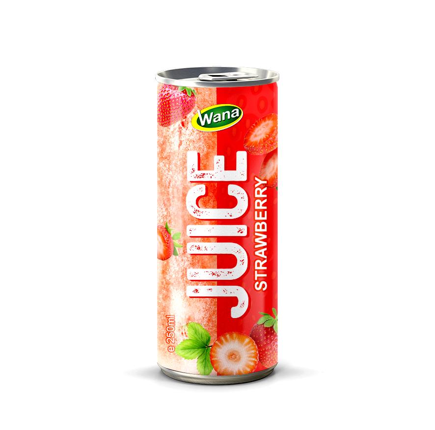250ml Canned Strawberry Juice Drink from Vietnam brand Wana Beverage