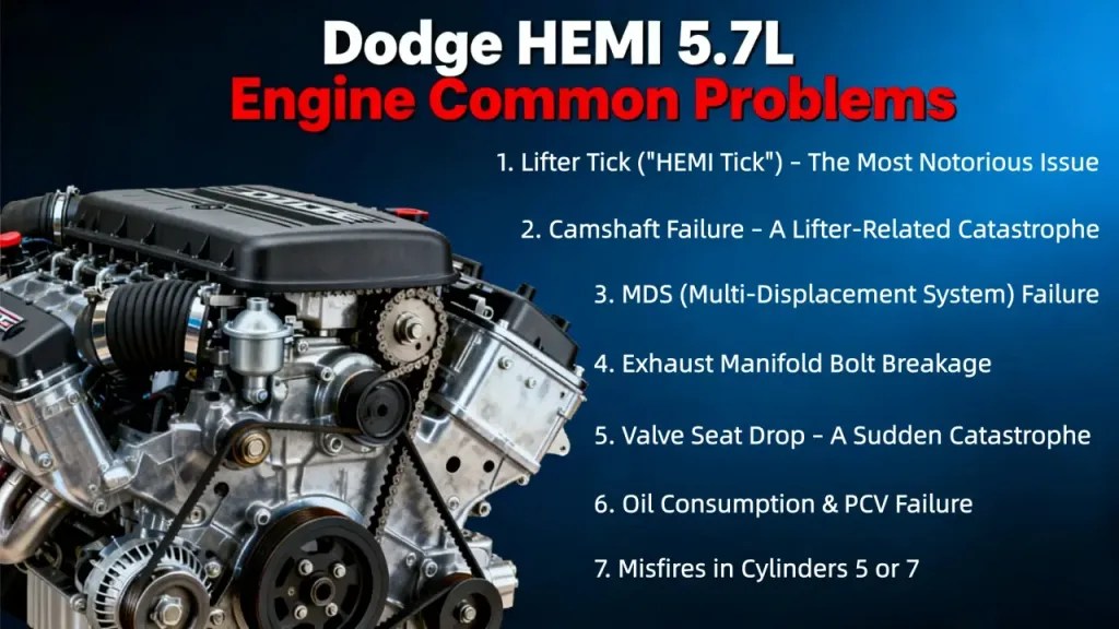 Dodge 5.7 HEMI Problems: Lifter Tick, Cam Failure & Fixes
