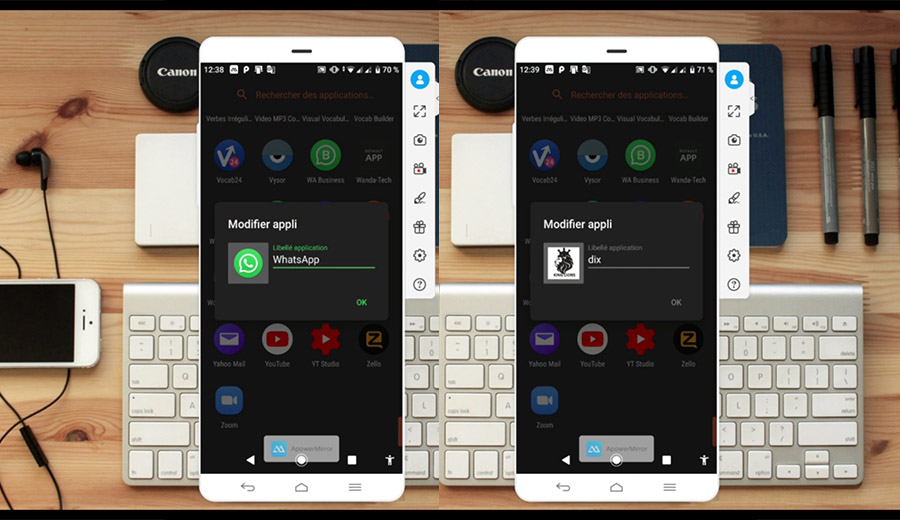 Changer le nom et l’icone d’une application