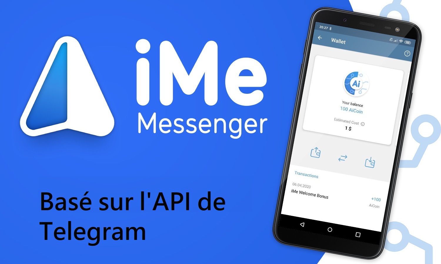 iMe Messenger & Crypto Wallet une appli dérivée de Telegram