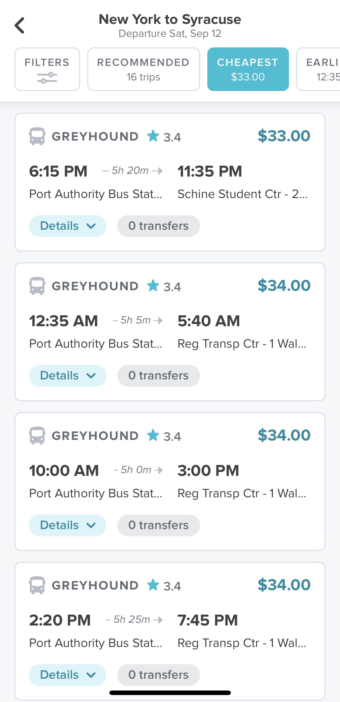 Wanderu Travel App
