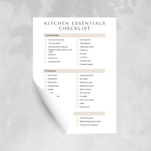 Kitchen Essentials Checklist Wanderful Intentions
