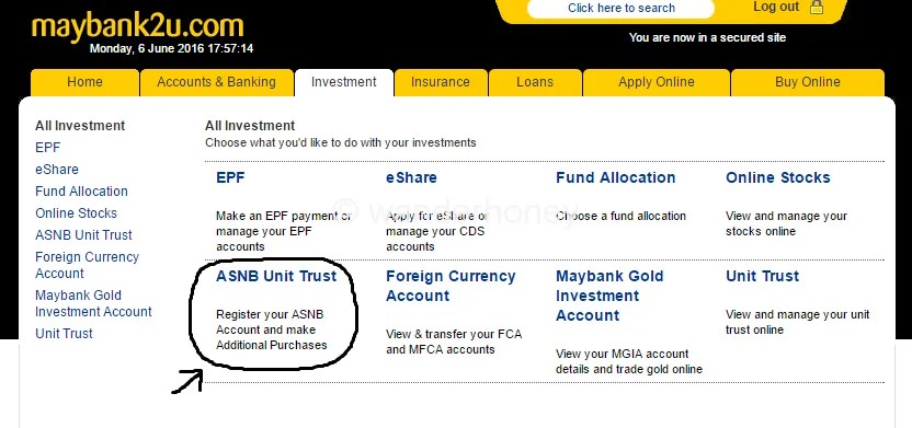 Cara Transfer Duit Ke Akaun ASNB Melalui Maybank2u
