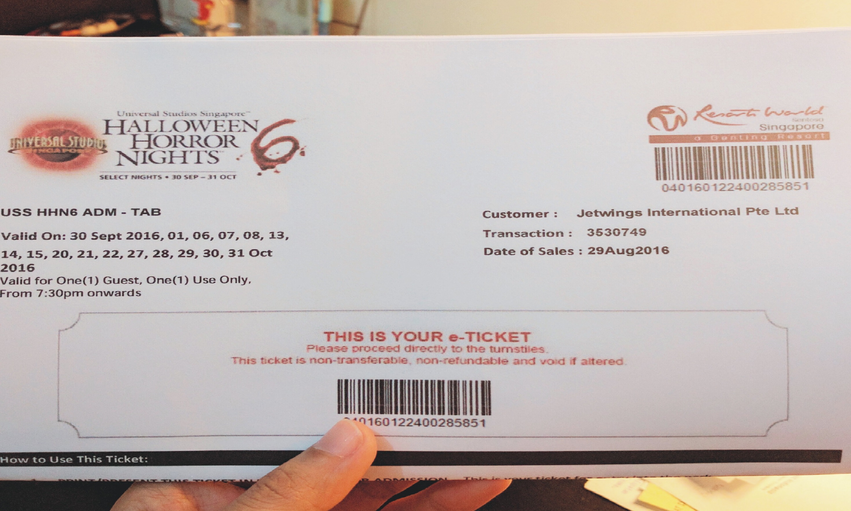 Theme Parks: Halloween Horror Night 6 Uss (Itinerary) | Sunday Afternoon Tea Time