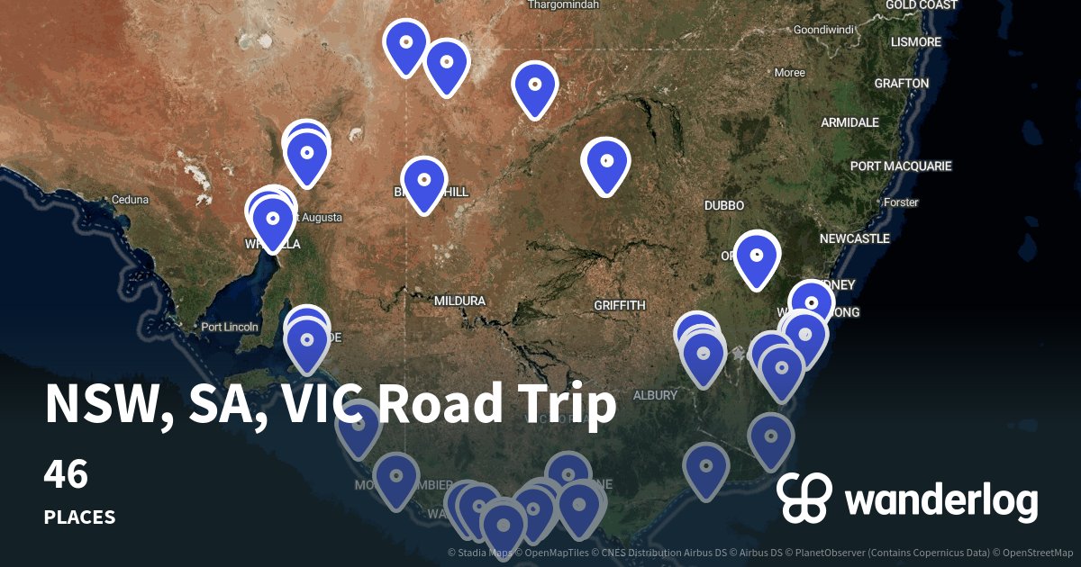 NSW, SA, VIC Road Trip Wanderlog